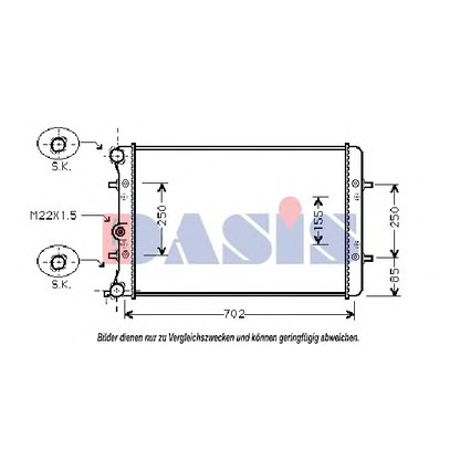 Photo Radiateur, refroidissement du moteur AKS DASIS 040027N