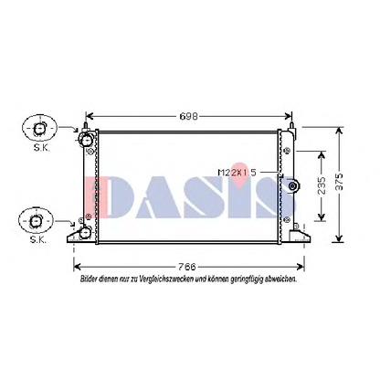 Foto Radiador, refrigeración del motor AKS DASIS 041990N