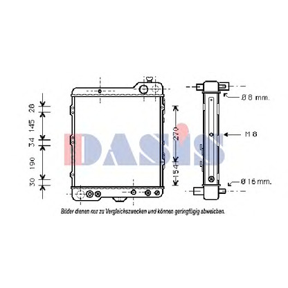 Photo Radiateur, refroidissement du moteur AKS DASIS 043820N