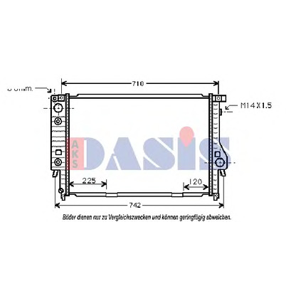 Foto Radiador, refrigeración del motor AKS DASIS 051800N