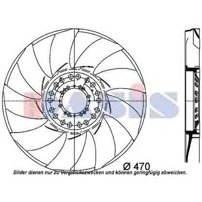 Photo Fan Wheel, engine cooling AKS DASIS 058022N
