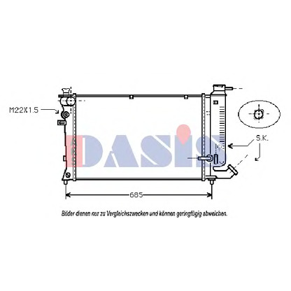 Photo Radiateur, refroidissement du moteur AKS DASIS 060019N