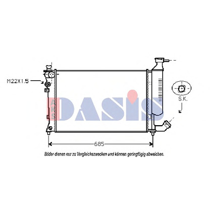 Foto Radiador, refrigeración del motor AKS DASIS 060700N