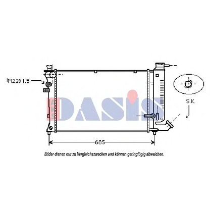 Foto Radiador, refrigeración del motor AKS DASIS 060740N