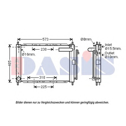 Photo Radiateur, refroidissement du moteur AKS DASIS 070165N