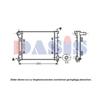 Photo Radiator, engine cooling AKS DASIS 080001N