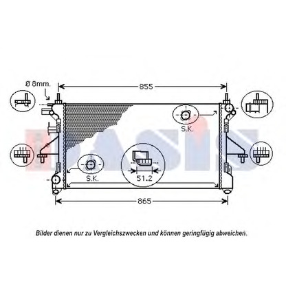 Photo Radiateur, refroidissement du moteur AKS DASIS 080107N