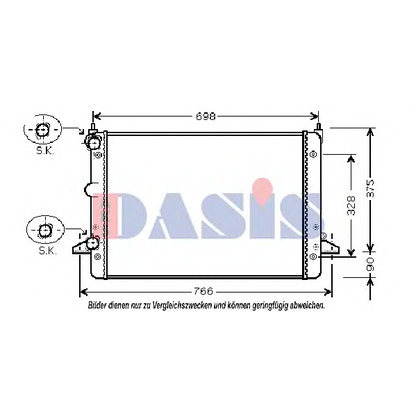 Foto Radiador, refrigeración del motor AKS DASIS 090026N