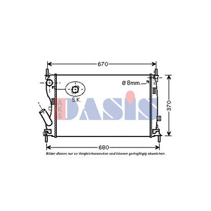 Photo Radiateur, refroidissement du moteur AKS DASIS 090106N