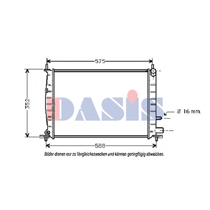 Photo Radiateur, refroidissement du moteur AKS DASIS 091360N
