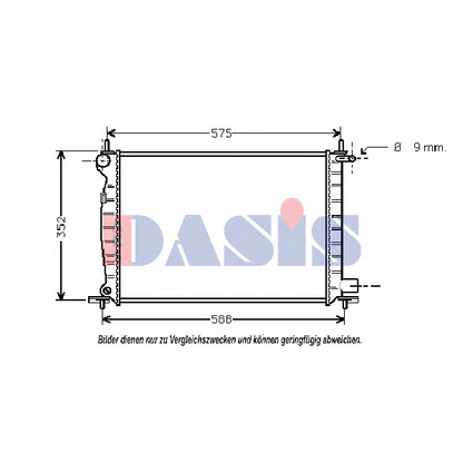 Foto Radiador, refrigeración del motor AKS DASIS 091370N