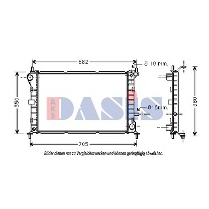 Photo Radiateur, refroidissement du moteur AKS DASIS 091470N