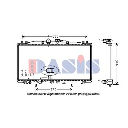 Photo Radiateur, refroidissement du moteur AKS DASIS 100031N