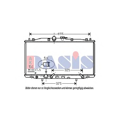 Photo Radiateur, refroidissement du moteur AKS DASIS 100038N