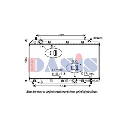 Photo Radiateur, refroidissement du moteur AKS DASIS 100064N