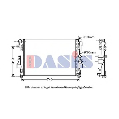 Foto Radiador, refrigeración del motor AKS DASIS 121000N