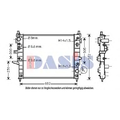 Photo Radiateur, refroidissement du moteur AKS DASIS 121740N