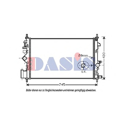 Photo Radiateur, refroidissement du moteur AKS DASIS 150093N