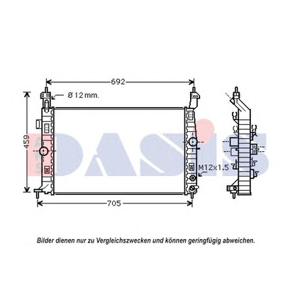 Photo Radiateur, refroidissement du moteur AKS DASIS 150113N