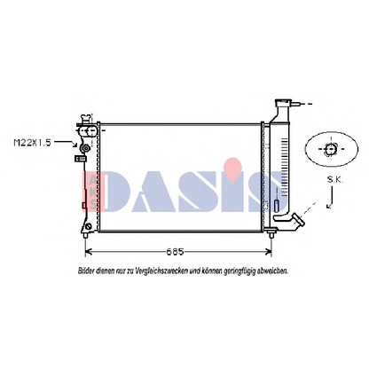 Photo Radiateur, refroidissement du moteur AKS DASIS 160025N