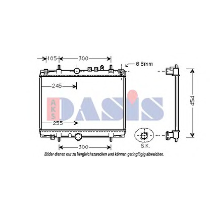 Photo Radiateur, refroidissement du moteur AKS DASIS 160074N