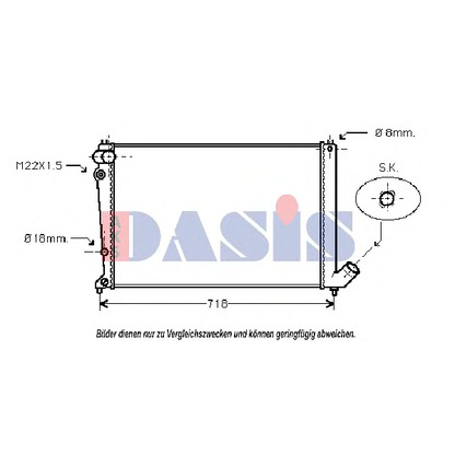 Photo Radiateur, refroidissement du moteur AKS DASIS 160260N