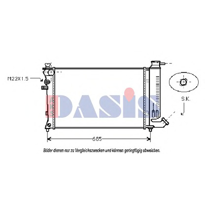 Photo Radiateur, refroidissement du moteur AKS DASIS 160620N