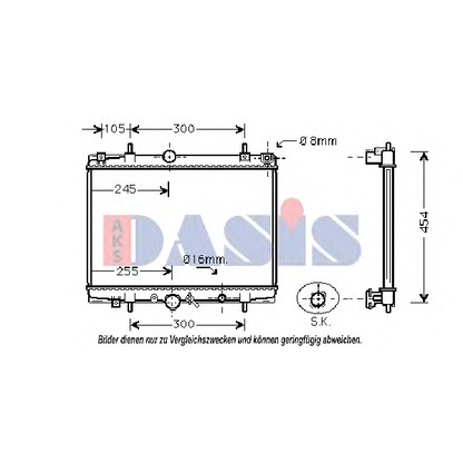 Photo Radiateur, refroidissement du moteur AKS DASIS 161830N