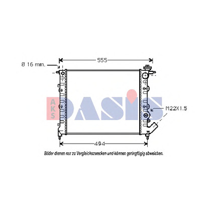 Foto Radiador, refrigeración del motor AKS DASIS 180640N