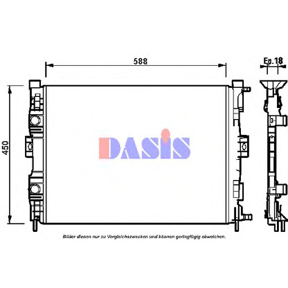 Photo Radiateur, refroidissement du moteur AKS DASIS 181001N