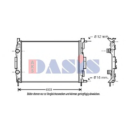 Photo Radiateur, refroidissement du moteur AKS DASIS 181002N