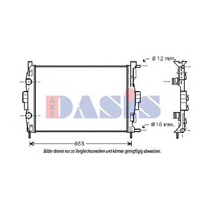 Photo Radiateur, refroidissement du moteur AKS DASIS 181003N