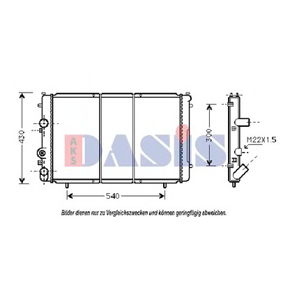 Photo Radiator, engine cooling AKS DASIS 181640N