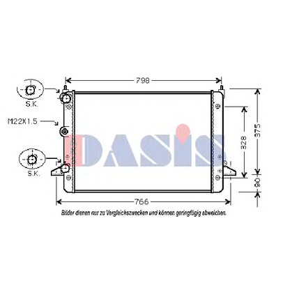 Photo Radiateur, refroidissement du moteur AKS DASIS 330013N