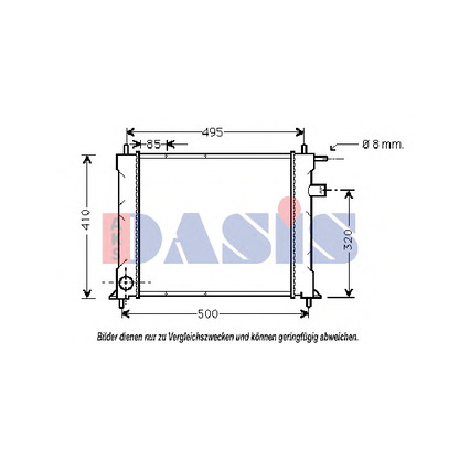 Photo Radiateur, refroidissement du moteur AKS DASIS 370330N