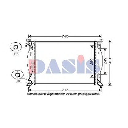 Foto Radiador, refrigeración del motor AKS DASIS 480029N