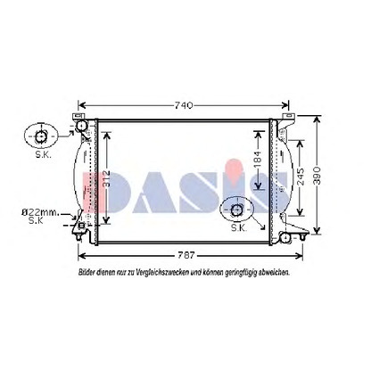 Photo Radiateur, refroidissement du moteur AKS DASIS 480065N