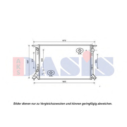 Foto Radiador, refrigeración del motor AKS DASIS 480080N