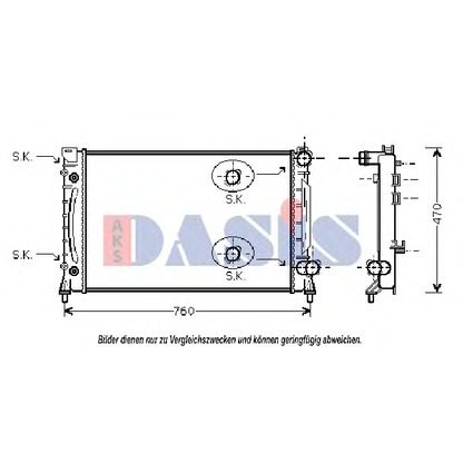 Photo Radiateur, refroidissement du moteur AKS DASIS 480260N