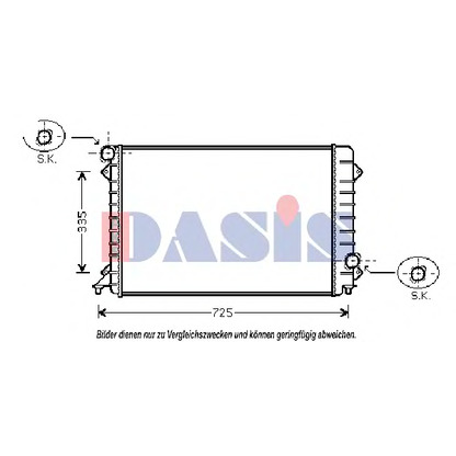 Foto Radiador, refrigeración del motor AKS DASIS 482007N