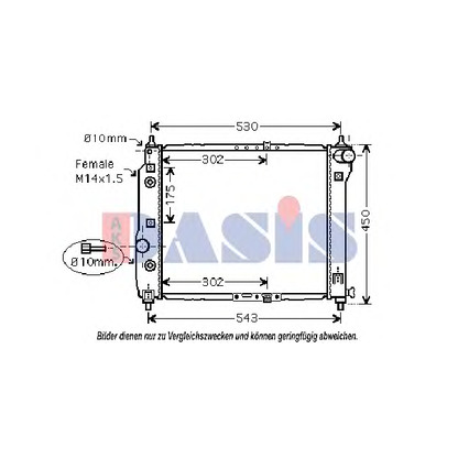 Photo Radiateur, refroidissement du moteur AKS DASIS 510069N