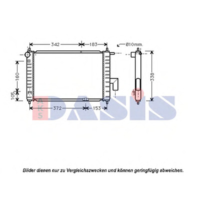 Photo Radiateur, refroidissement du moteur AKS DASIS 520102N