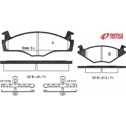 Photo Brake Pad Set, disc brake METZGER 017100