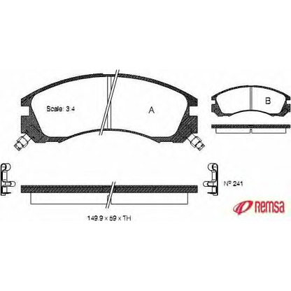 Photo Brake Pad Set, disc brake METZGER 035422