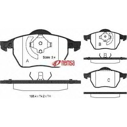 Photo Brake Pad Set, disc brake METZGER 039020