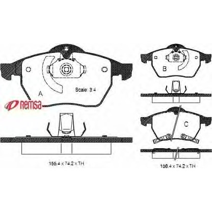 Photo Brake Pad Set, disc brake METZGER 039032