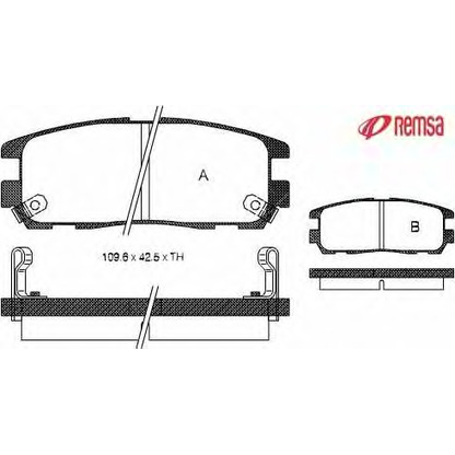 Photo Brake Pad Set, disc brake METZGER 042602