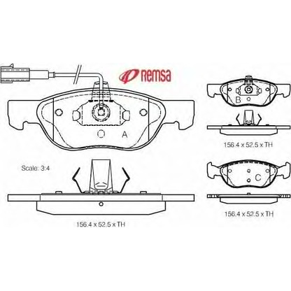 Photo Brake Pad Set, disc brake METZGER 058711