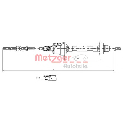 Foto Cable de accionamiento, accionamiento del embrague METZGER 112561