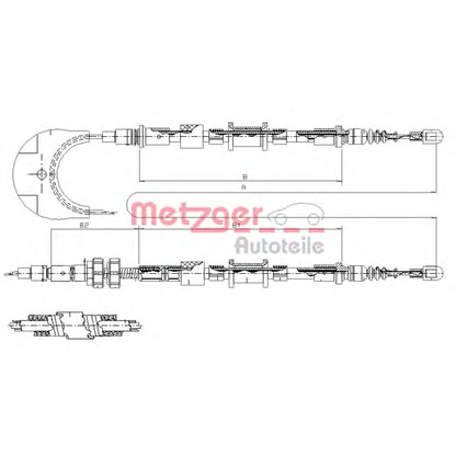 Фото Трос, стояночная тормозная система METZGER 115493